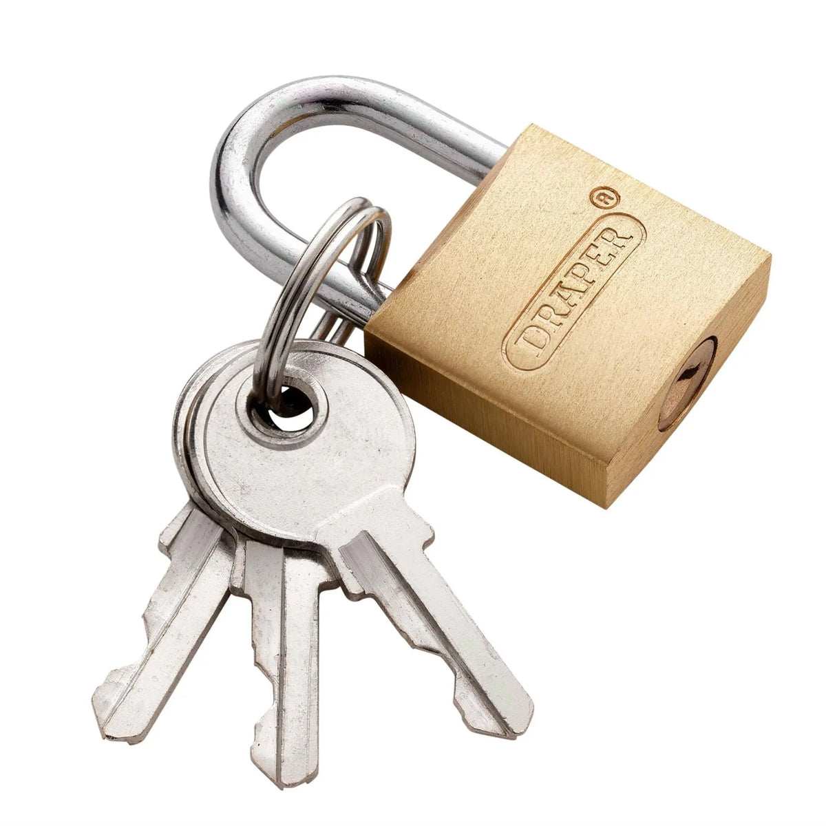 Draper Brass Cylinder Padlock 20mm 21725  White Rose Tools