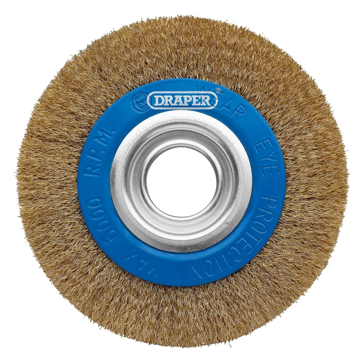 Draper Brassed Steel Bench Grinder Wire Wheel Brush 150 x 31.75mm 08066  White Rose Tools