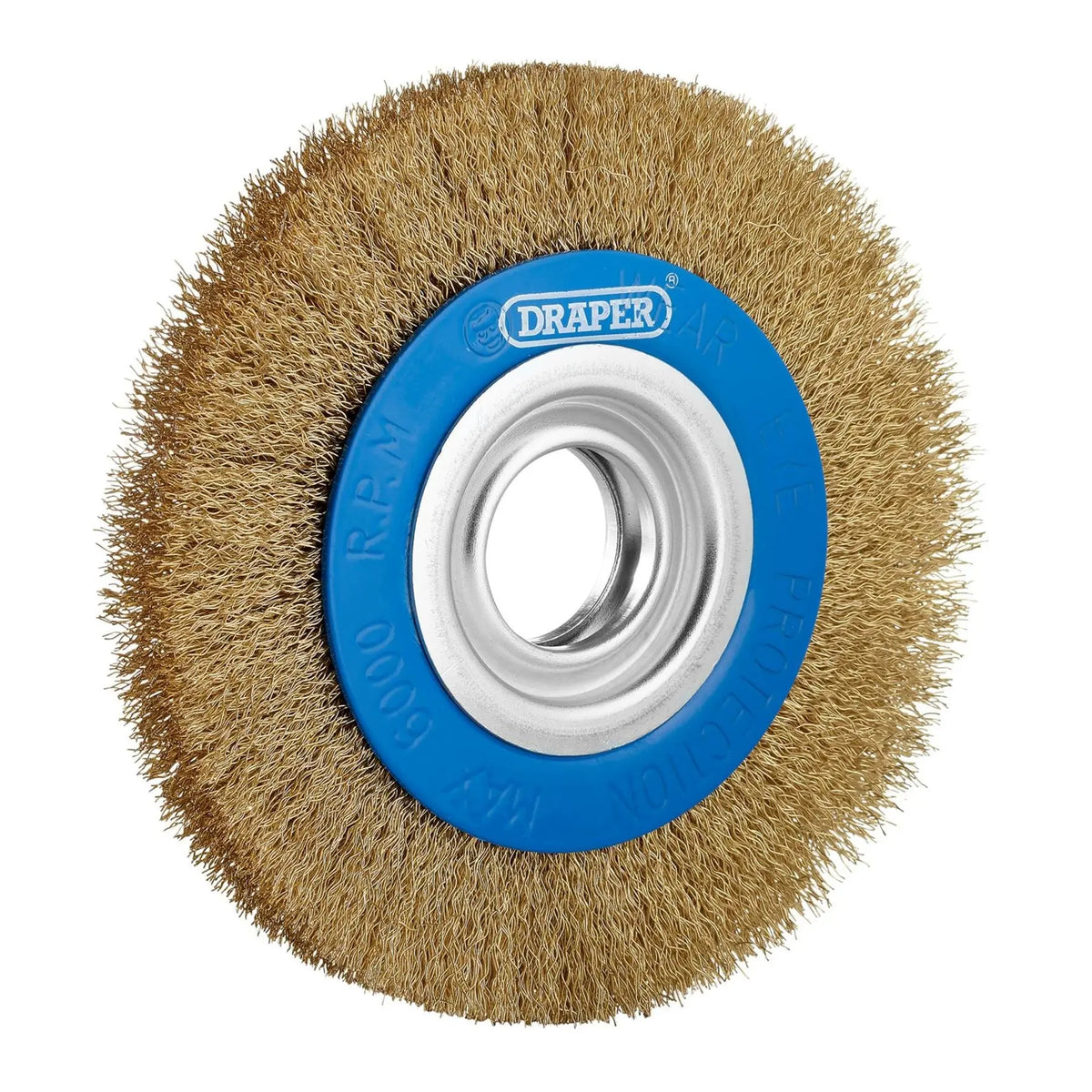 Draper Brassed Steel Bench Grinder Wire Wheel Brush 150 x 31.75mm 08066  White Rose Tools