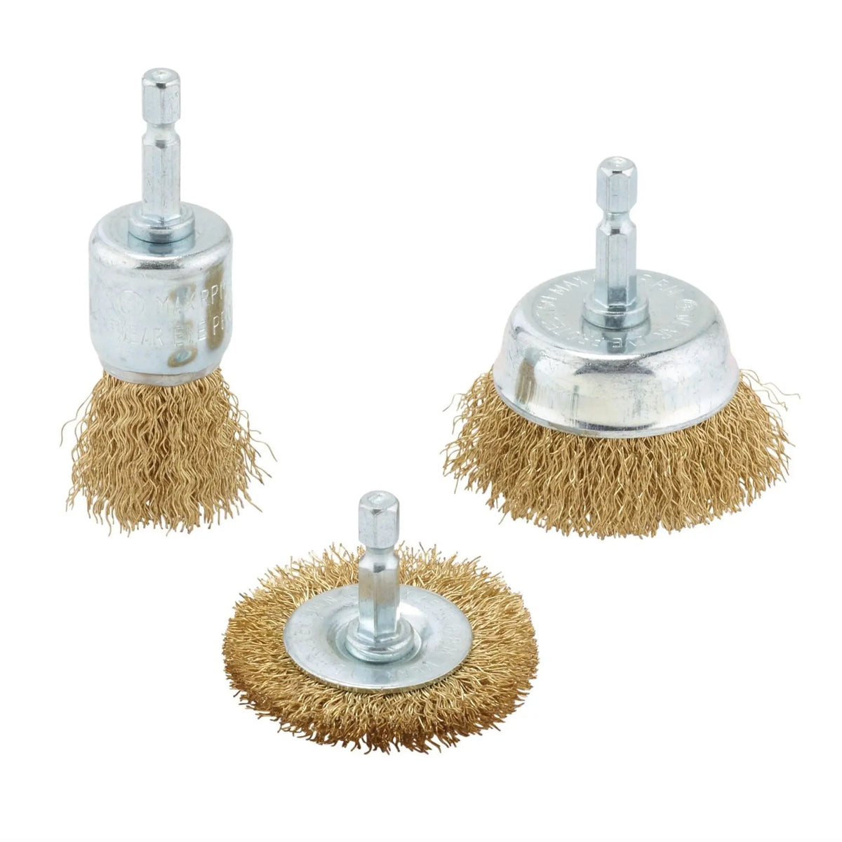 Draper Brassed Steel Crimped Wire Brush Set (3 Piece) 07435  White Rose Tools