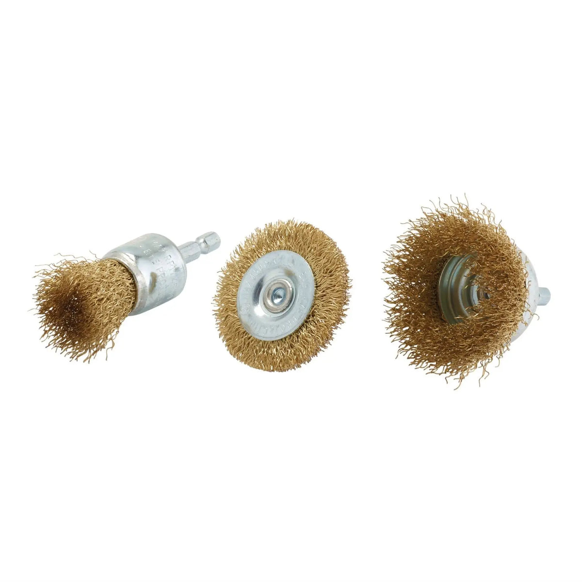 Draper Brassed Steel Crimped Wire Brush Set (3 Piece) 07435  White Rose Tools