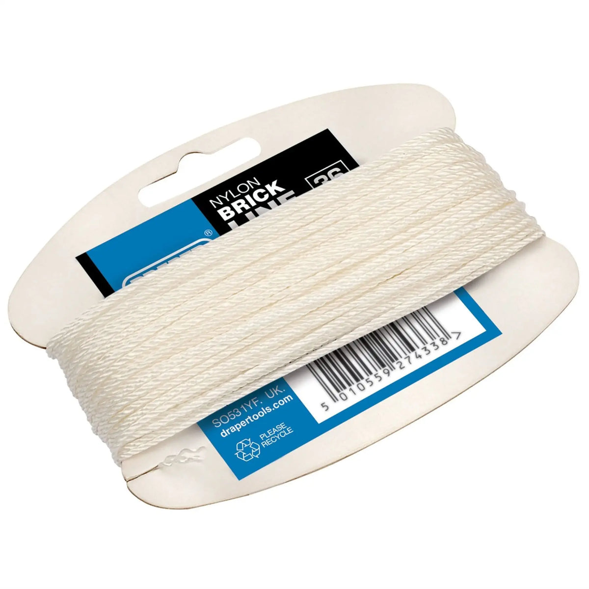 Draper Brick Line 36m White 27433  White Rose Tools