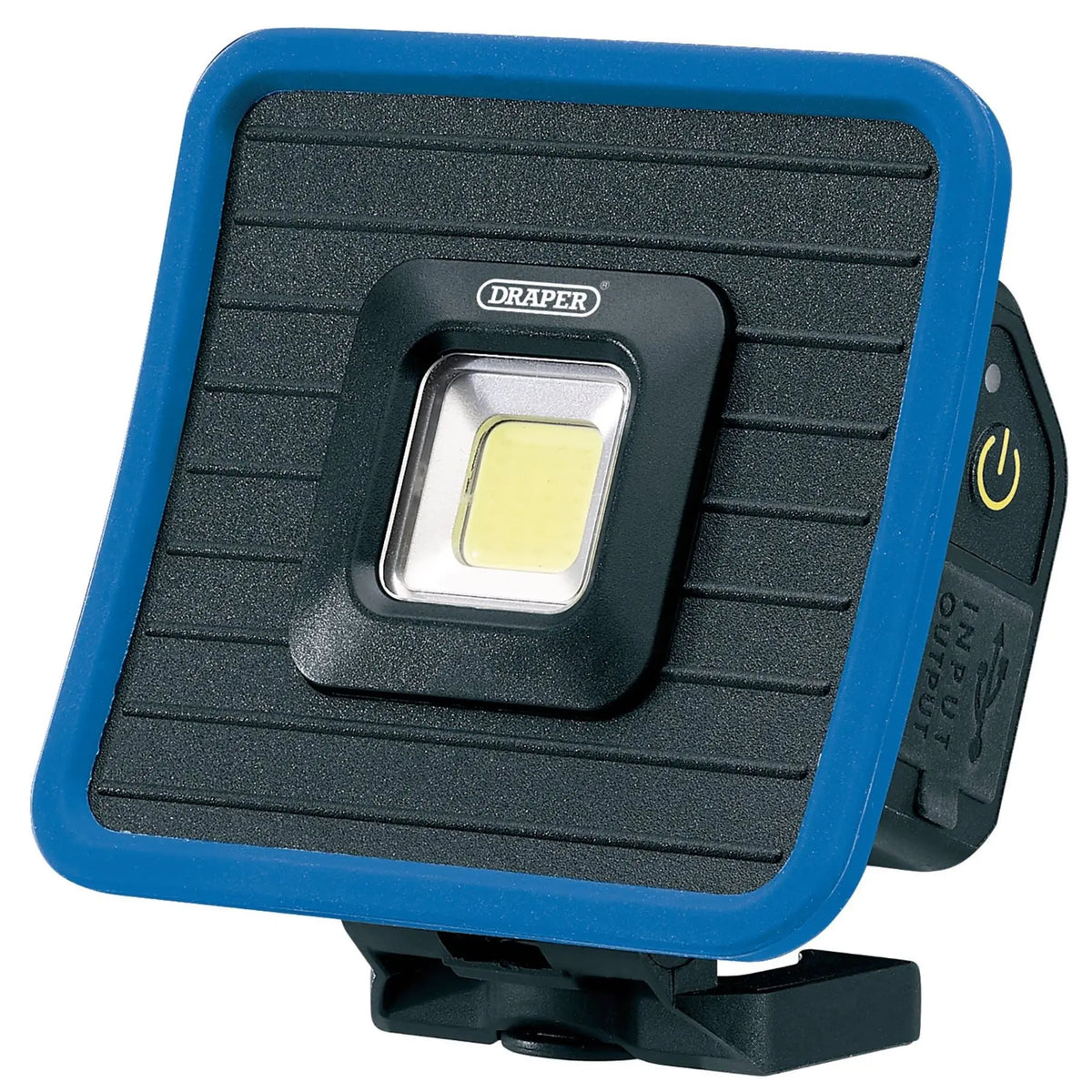 Draper COB LED Rechargeable Mini Flood Light and Power Bank with Magnetic Base and Hanging Hook 10W 1000 Lumens Blue USB-C Cable Supplied 88595  White Rose Tools