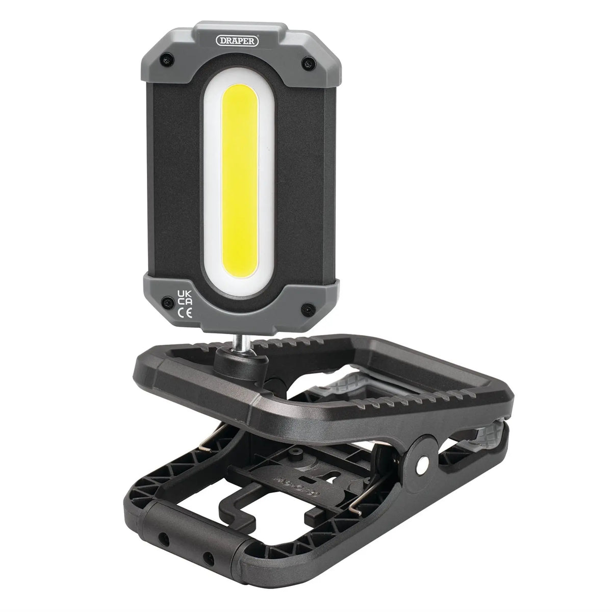 Draper COB LED Rechargeable Work Light and Power Bank with Clamp 10W 1000 Lumens USB-C Cable Supplied 23942  White Rose Tools