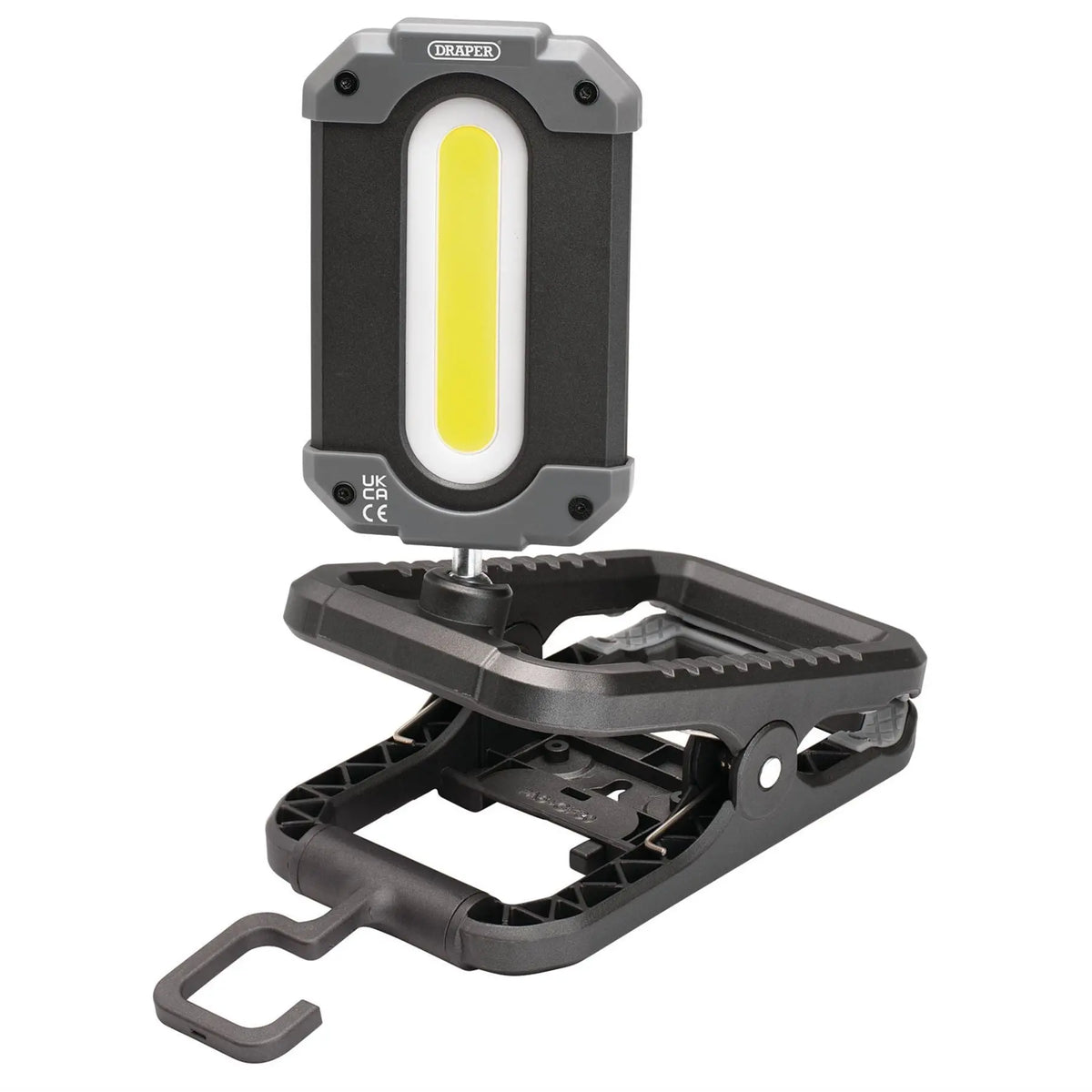 Draper COB LED Rechargeable Work Light and Power Bank with Clamp 10W 1000 Lumens USB-C Cable Supplied 23942  White Rose Tools