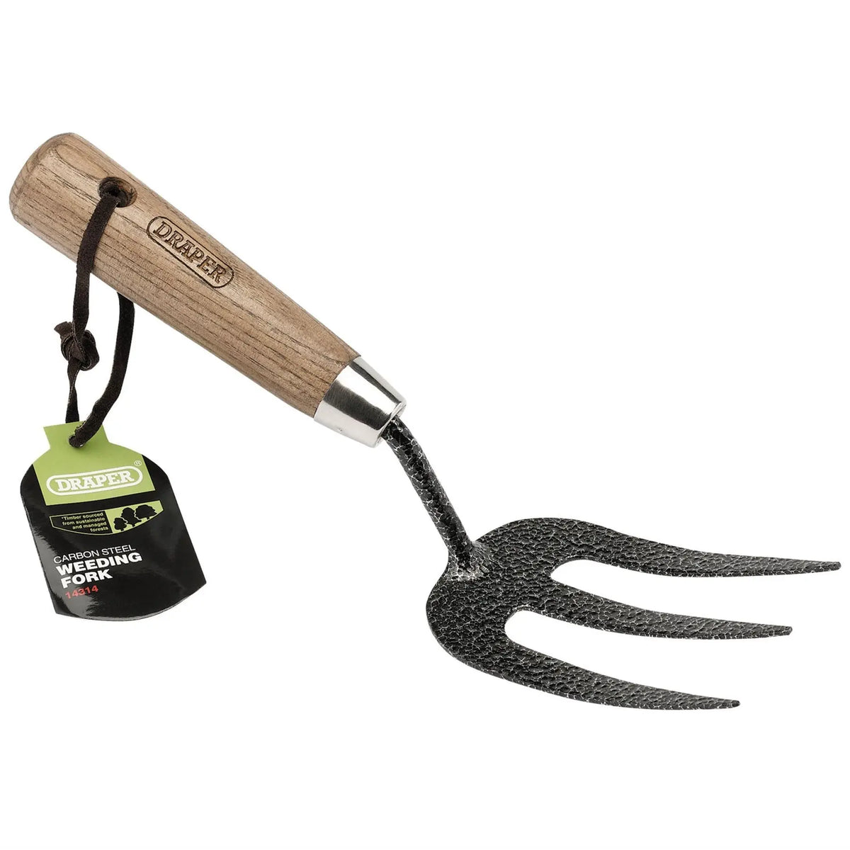 Draper Carbon Steel Heavy Duty Weeding Fork with Ash Handle 14314  White Rose Tools