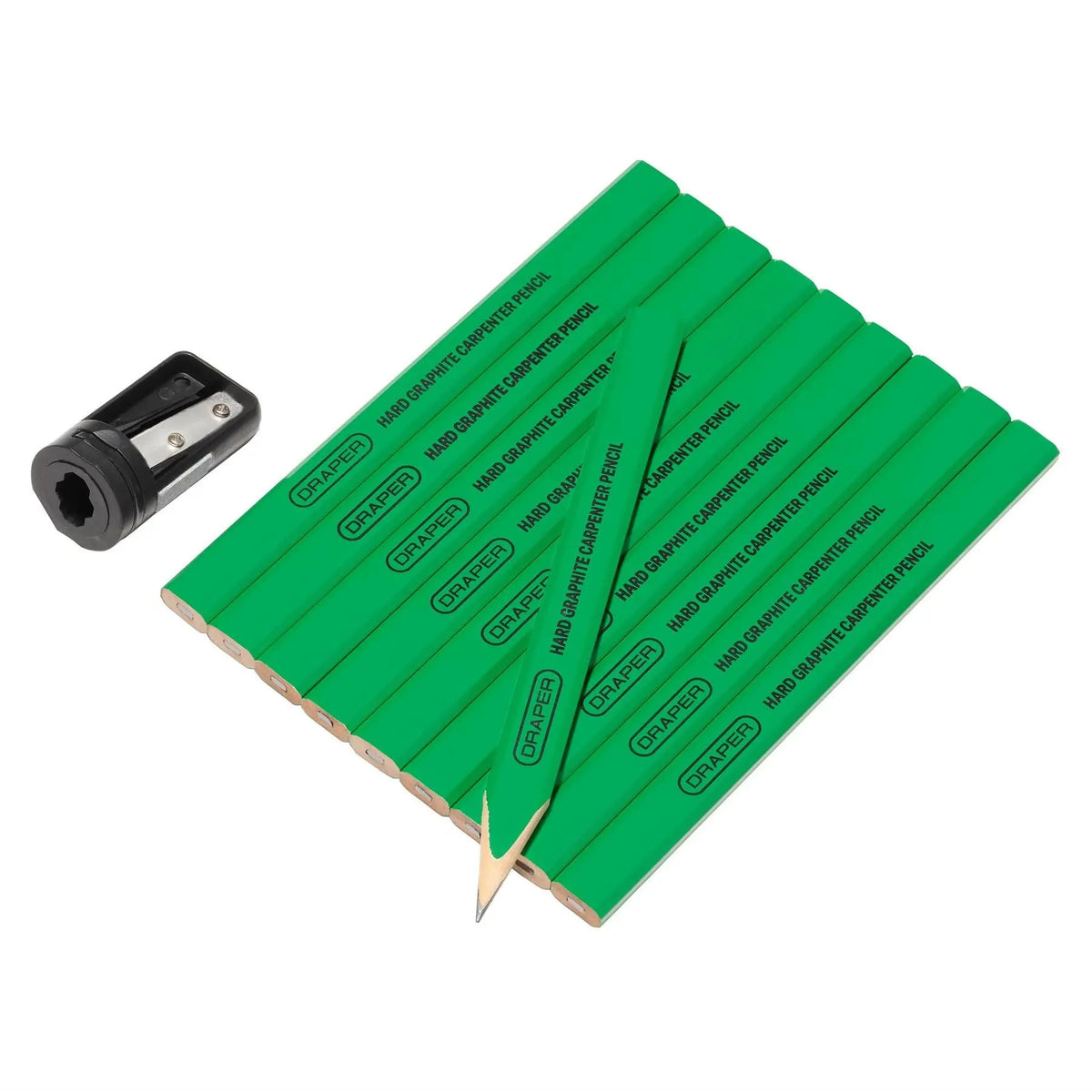 Draper Carpenter's Pencils with Sharpener (Pack of 10) 12145  White Rose Tools