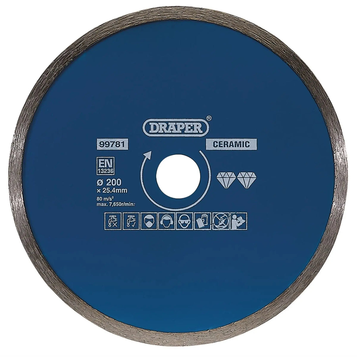 Draper Continuous Diamond Blade 200mm 99781  White Rose Tools