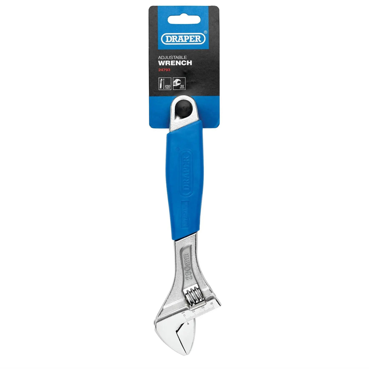 Draper Crescent-Type Adjustable Wrench 250mm 30mm 24793  White Rose Tools