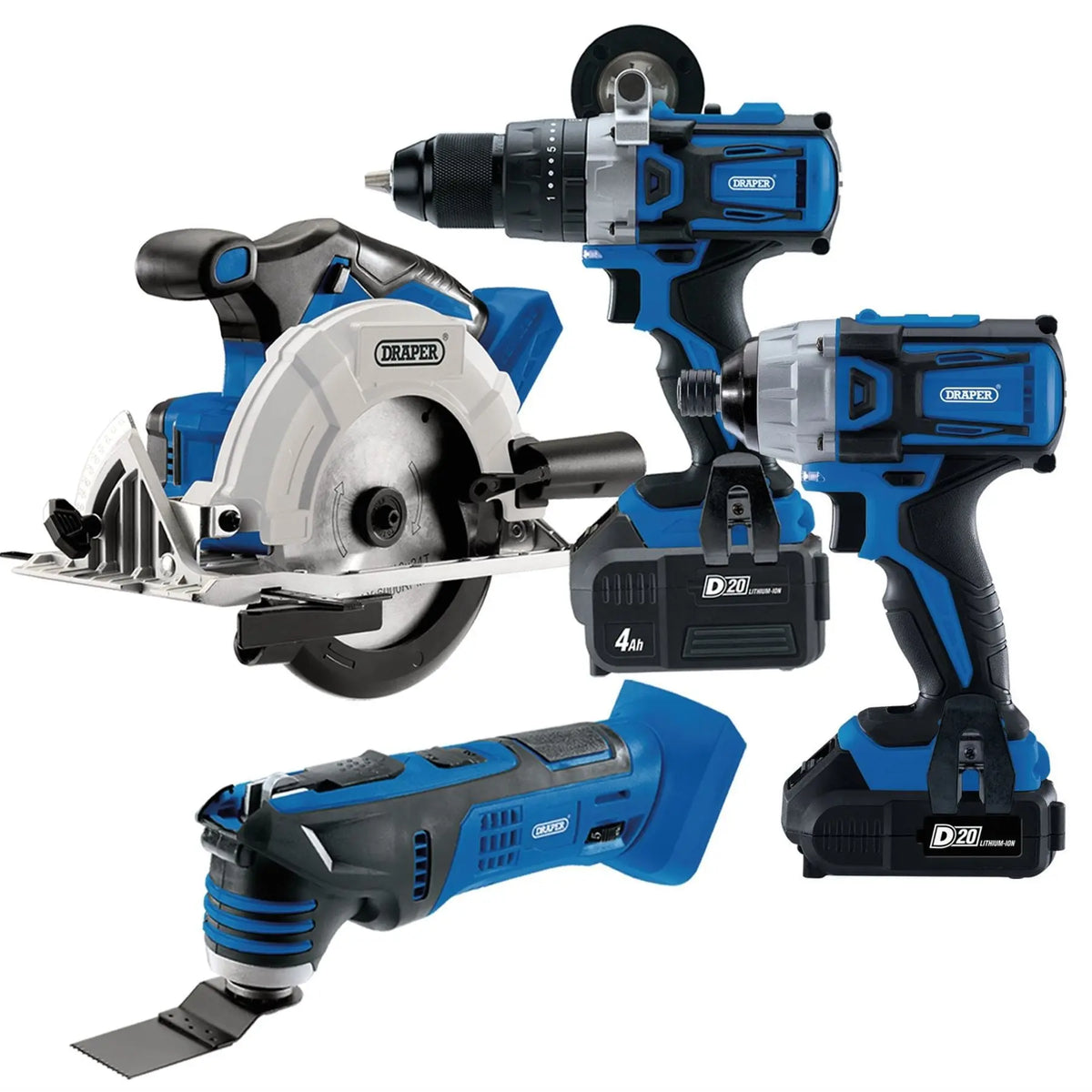 Draper D20 20V Carpenter/Joiner Cordless Tool Kit 99243  White Rose Tools