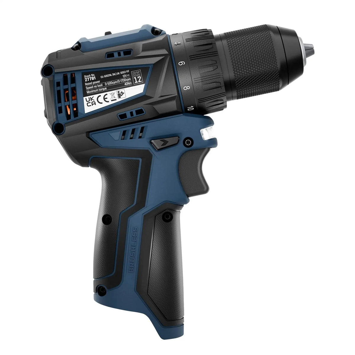 Draper DXPULSE 12V Brushless Drill Driver (Sold Bare) 27781  White Rose Tools