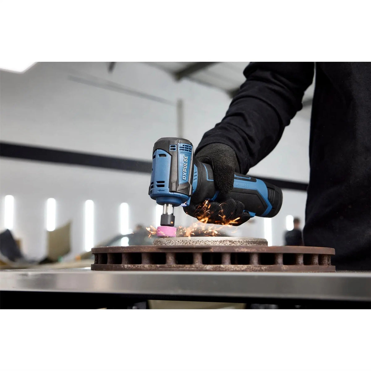 Draper DXPULSE 12V Brushless Right Angle Die Grinder (Sold Bare) 27877  White Rose Tools