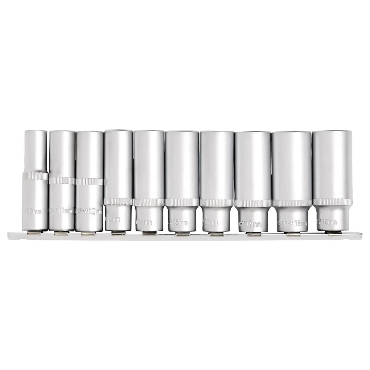 Draper Deep Socket Set on Metal Rail 3/8" Sq. Dr. (10 Piece) 16401  White Rose Tools