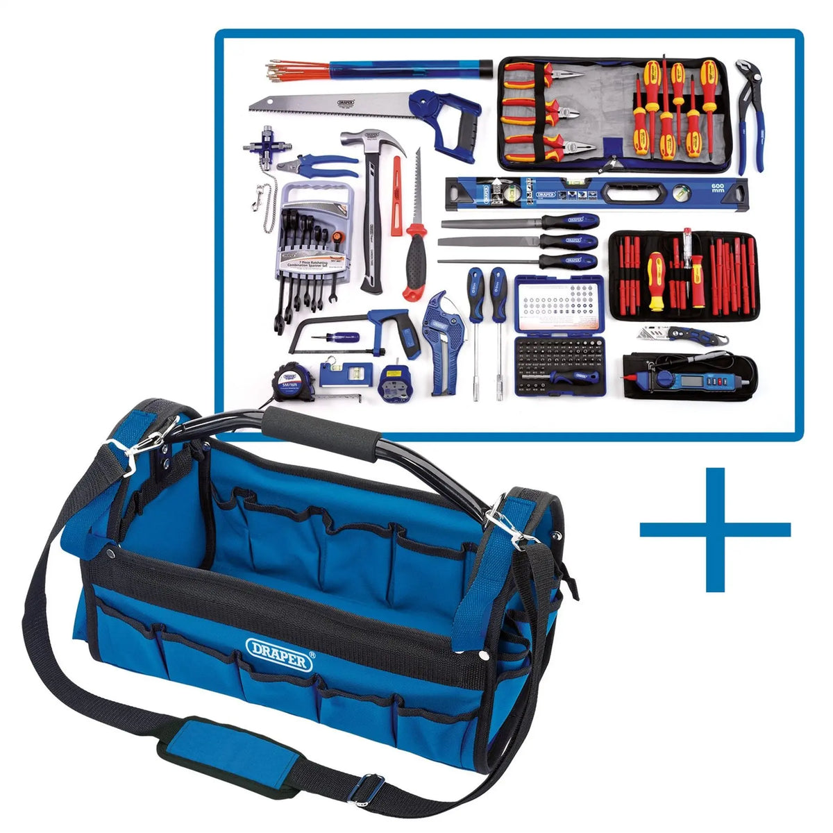 Draper Electricians Tote Bag Tool Kit 04319  White Rose Tools