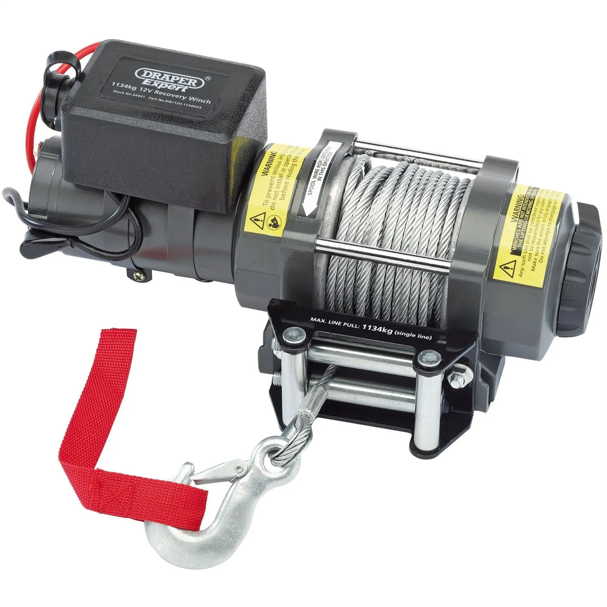 Draper Expert 12V Recovery Winch 1134kg 24441  White Rose Tools