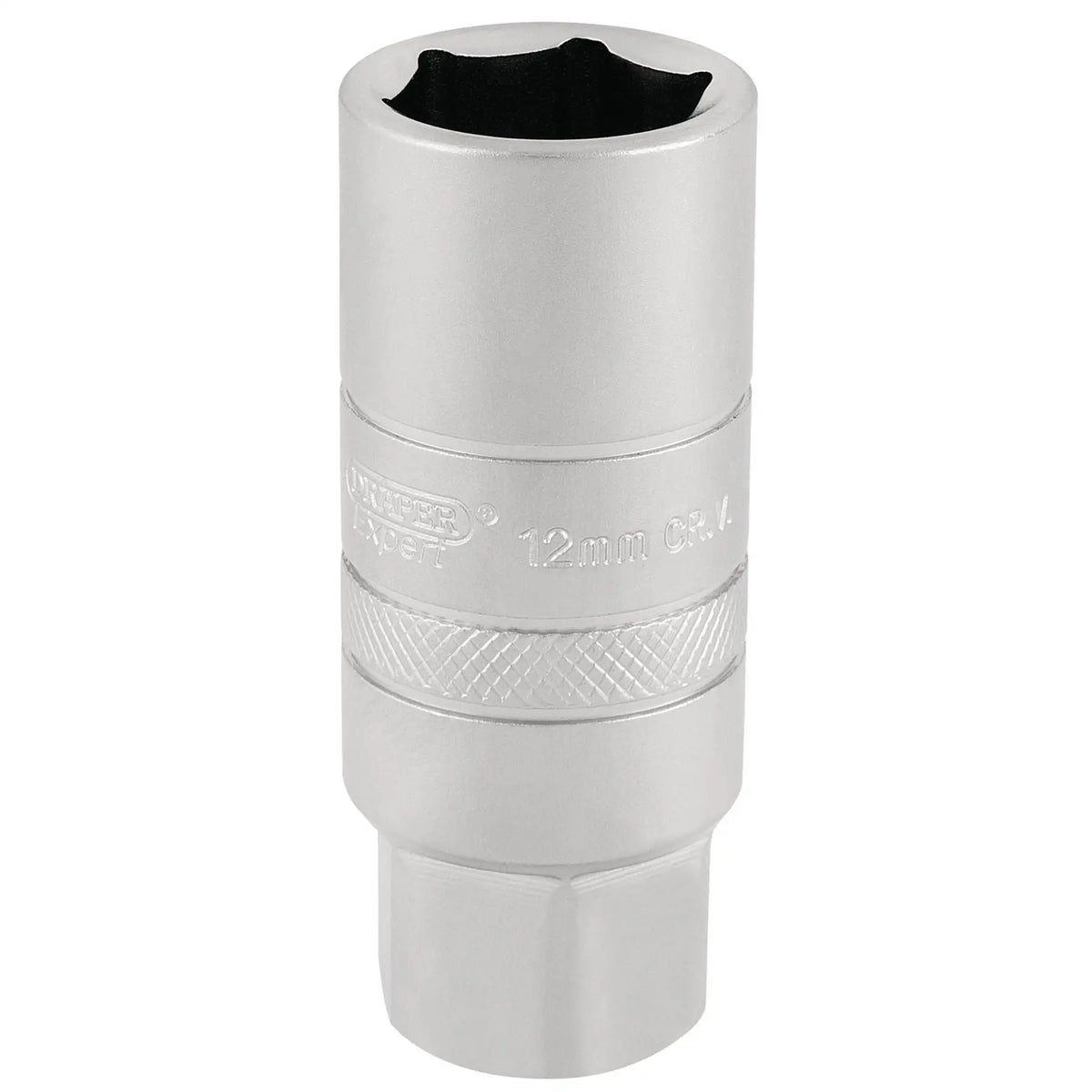 Draper Expert 12mm Thread 6 Point Satin Chrome Spark Plug Socket 3/8" Sq. Dr. 18mm 16776  White Rose Tools