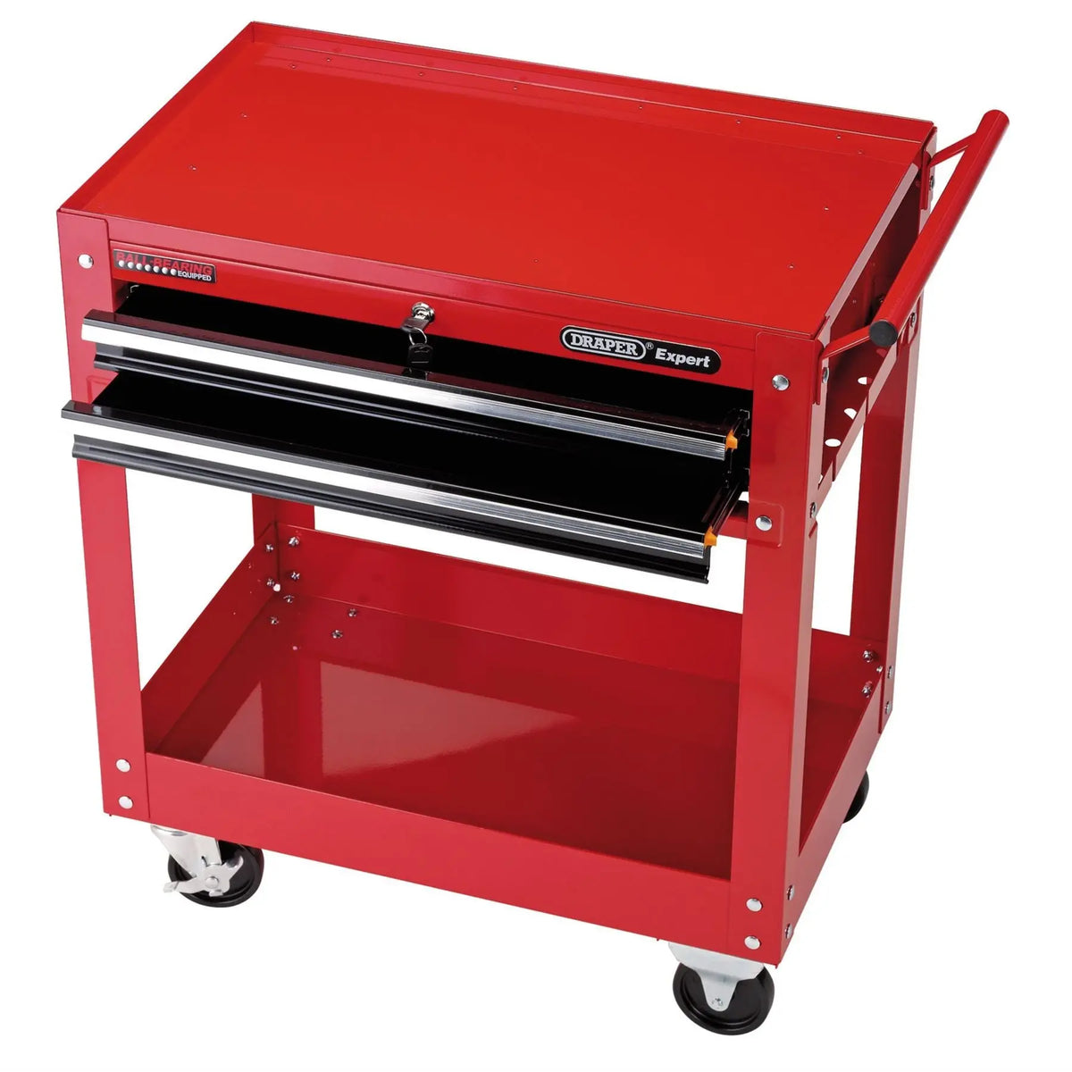 Draper Expert 2 Tier Tool Trolley with Two Drawers 07635  White Rose Tools