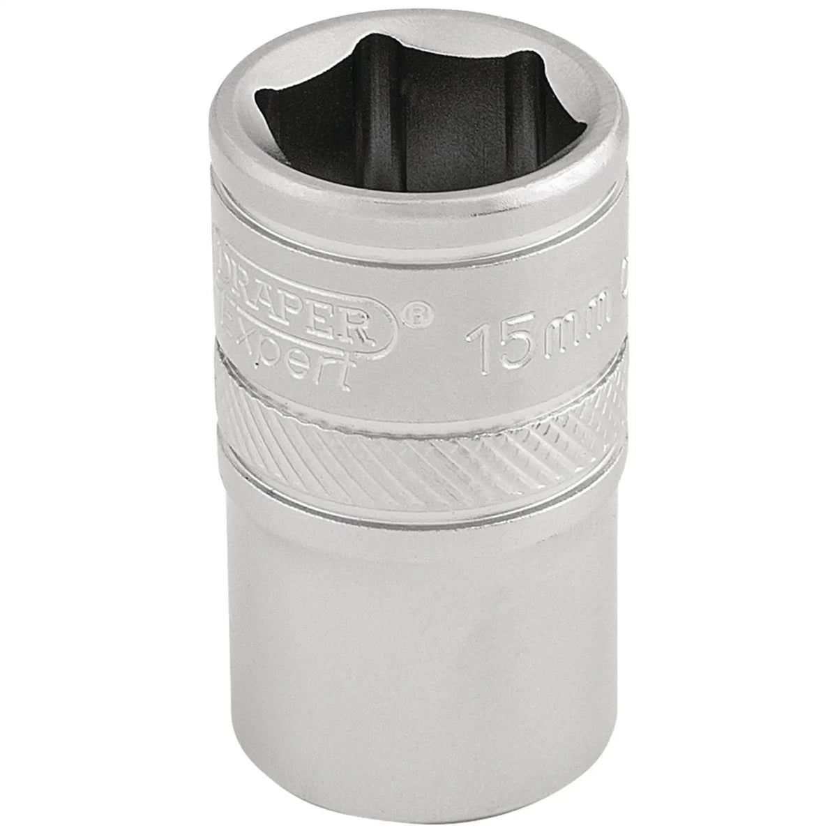 Draper Expert 6 Point Metric Socket 1/2" Sq. Dr. 15mm 16605  White Rose Tools