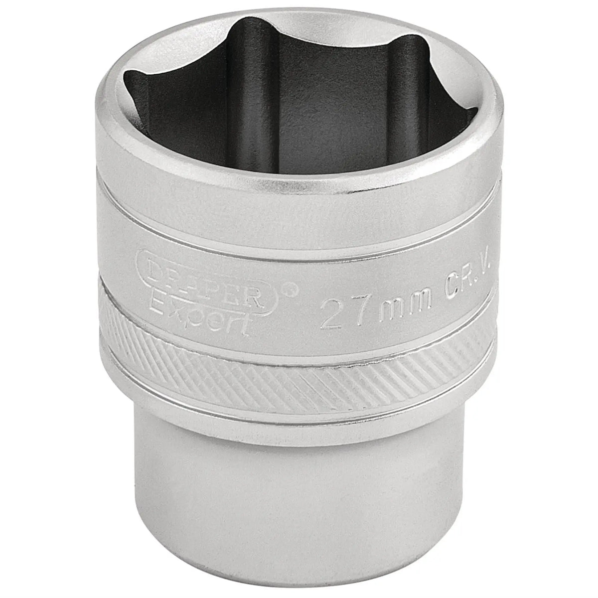 Draper Expert 6 Point Metric Socket 1/2" Sq. Dr. 27mm 16618  White Rose Tools