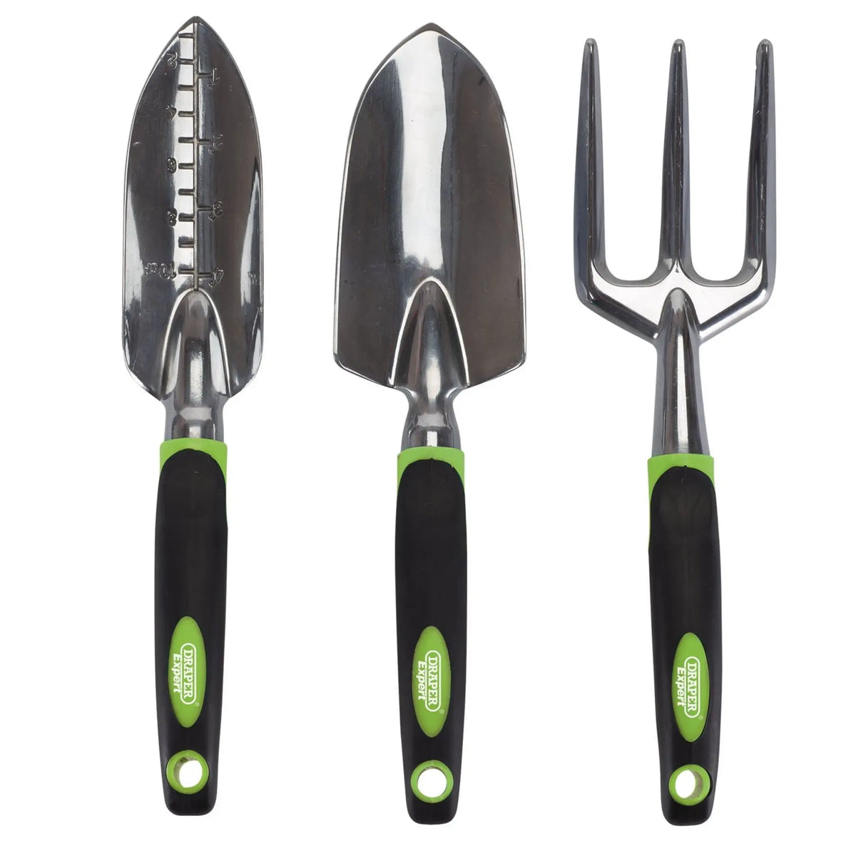 Draper Expert Aluminium Hand Fork and Trowel Set (3 Piece) 08992  White Rose Tools