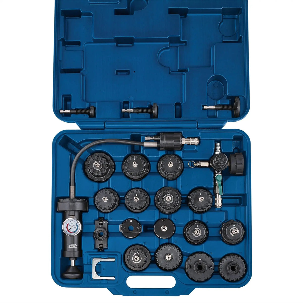 Draper Expert Cooling System Pressure Test Kit (22 Piece) 14455  White Rose Tools