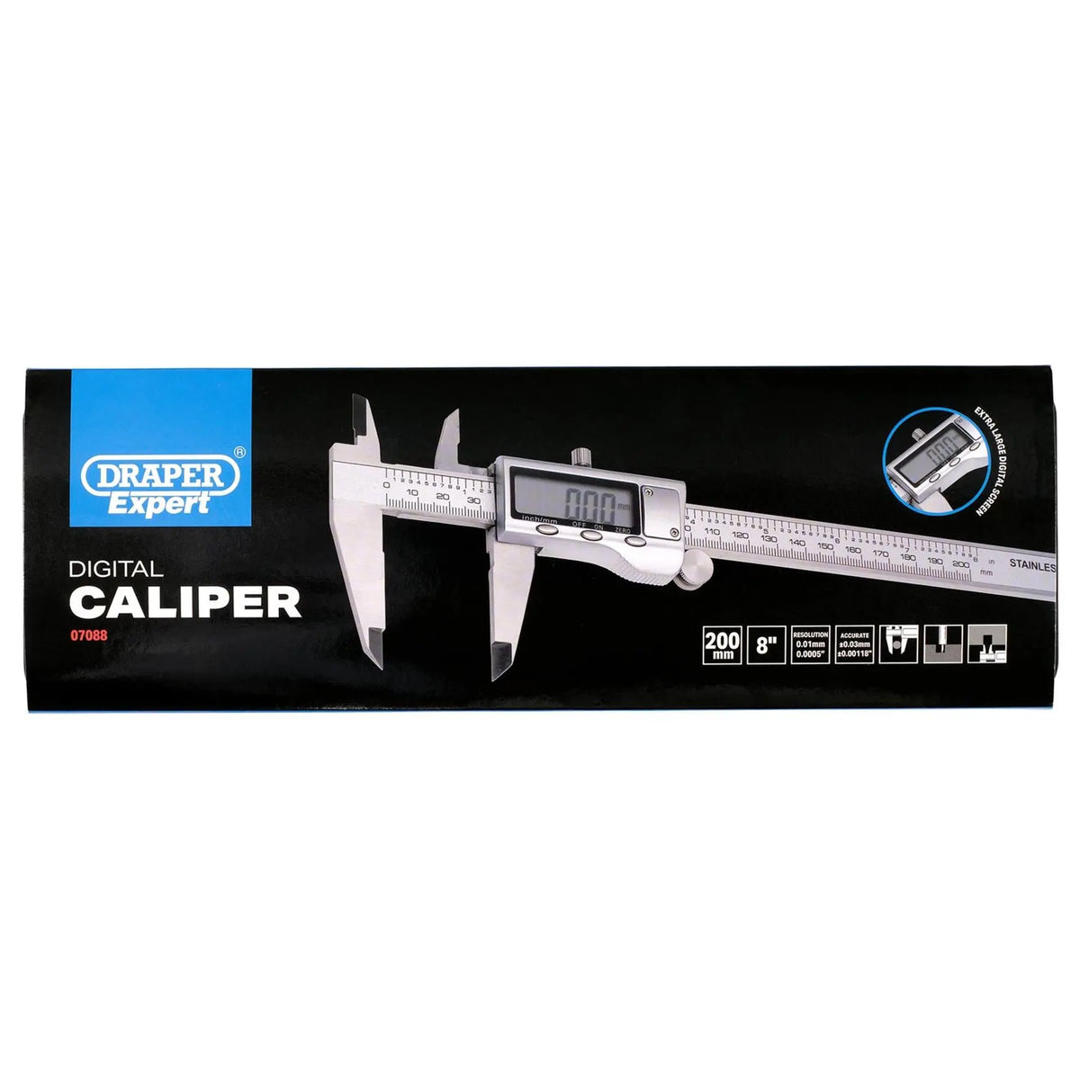 Draper Expert Digital Caliper 200mm 07088  White Rose Tools