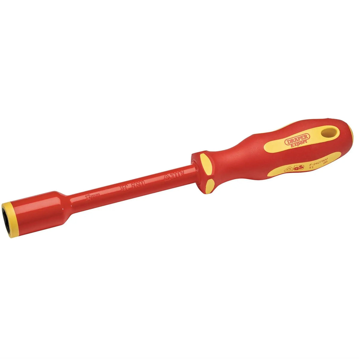 Draper Expert Ergo Plus VDE Fully Insulated Nut Driver 13mm 99492  White Rose Tools