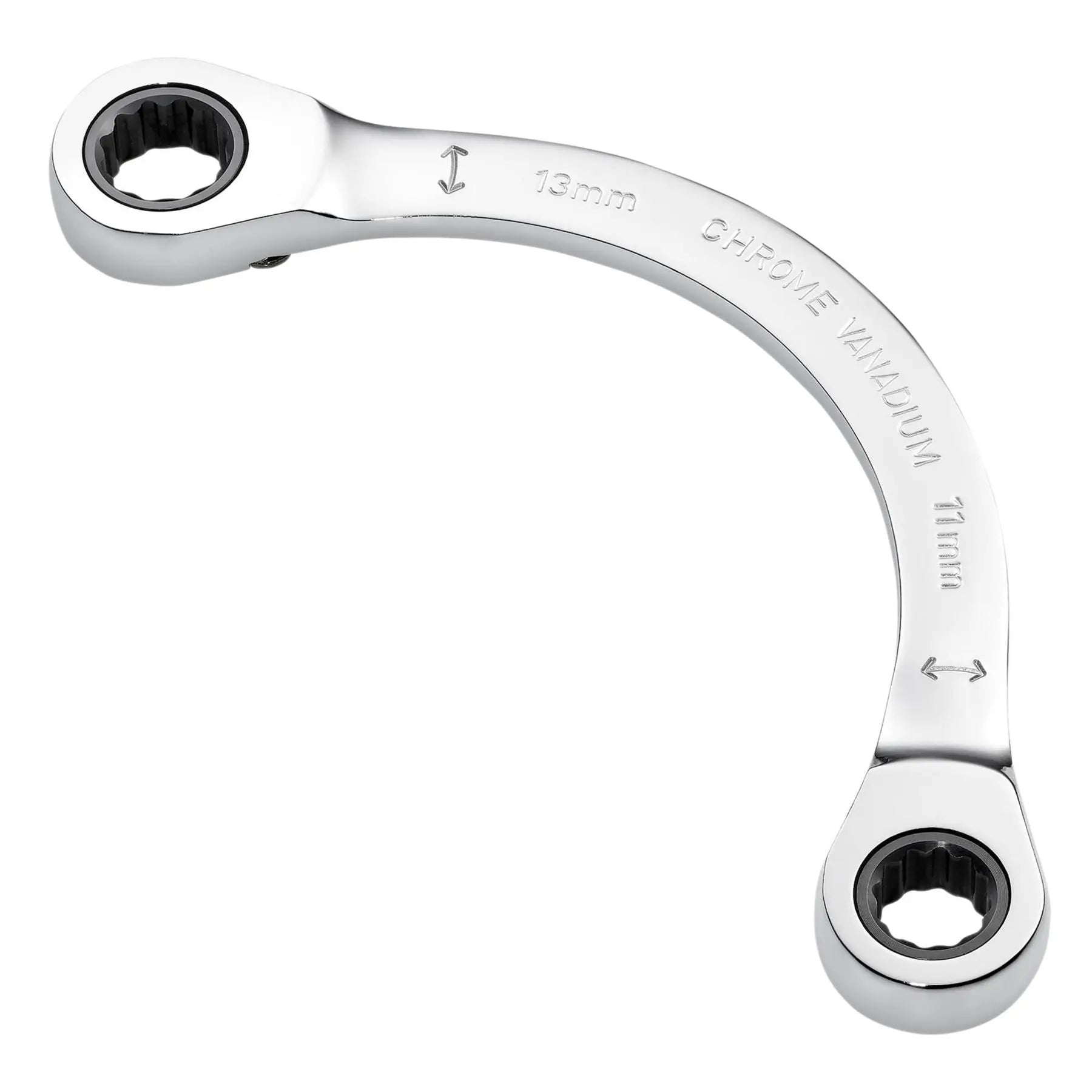 Draper Expert HI-TORQ® Double Ring Ratchet Half Moon Spanner 11 x 13mm 03934  White Rose Tools