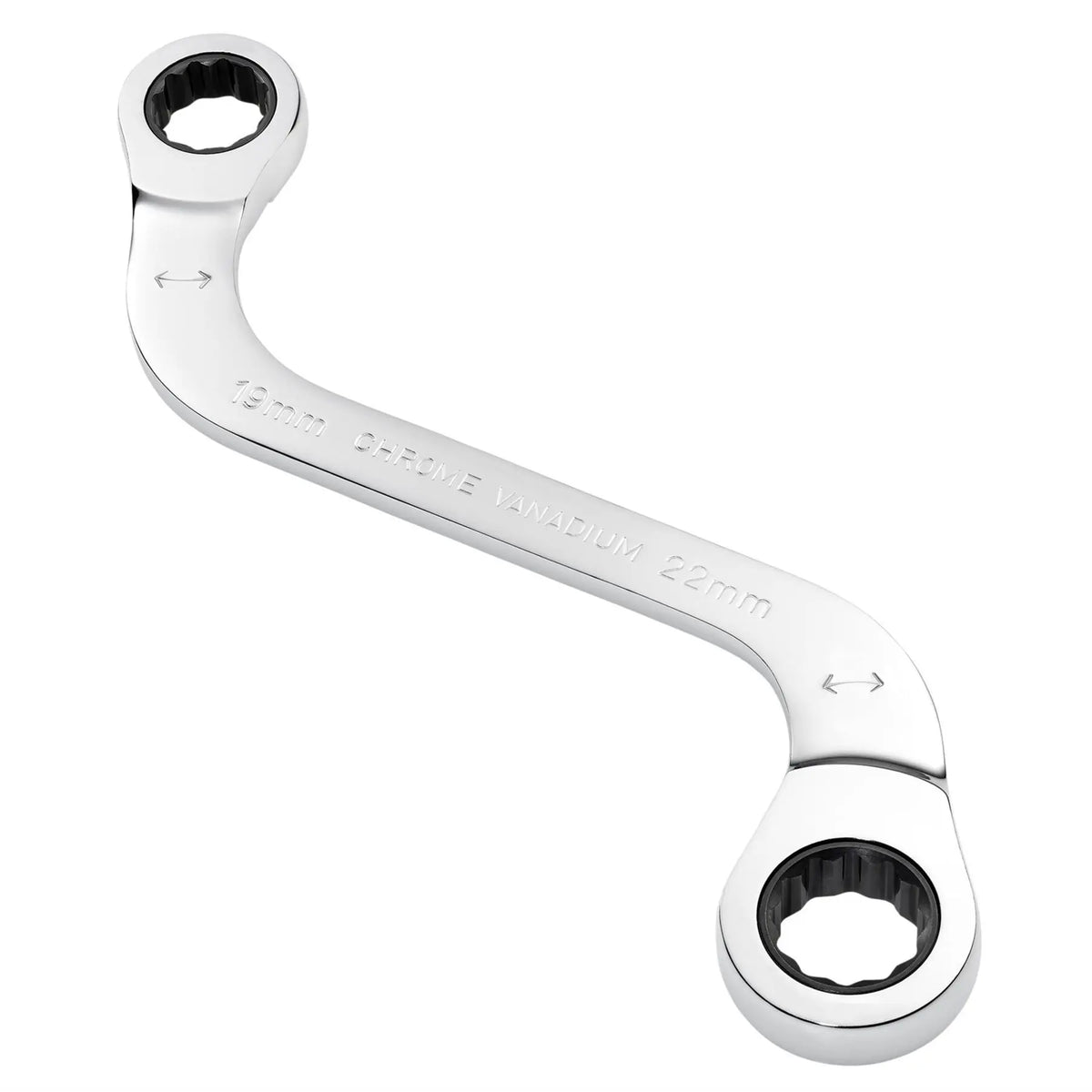 Draper Expert HI-TORQ® Double Ring Ratchet S-Shape Spanner 19 x 22mm 03946  White Rose Tools