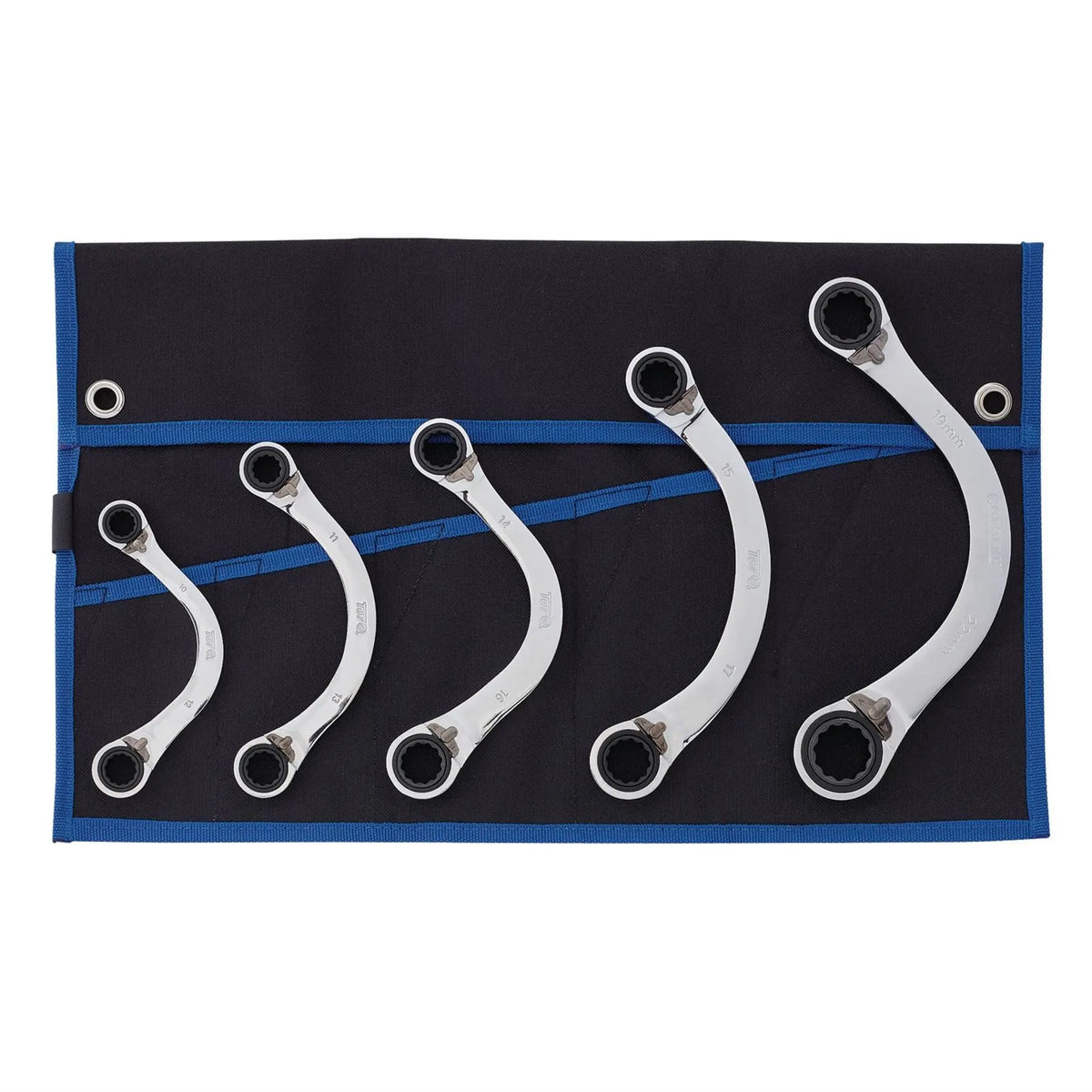 Draper Expert HI-TORQ® Double Ring Reversible Ratchet Half Moon Spanner Set (5 Piece) 03941  White Rose Tools