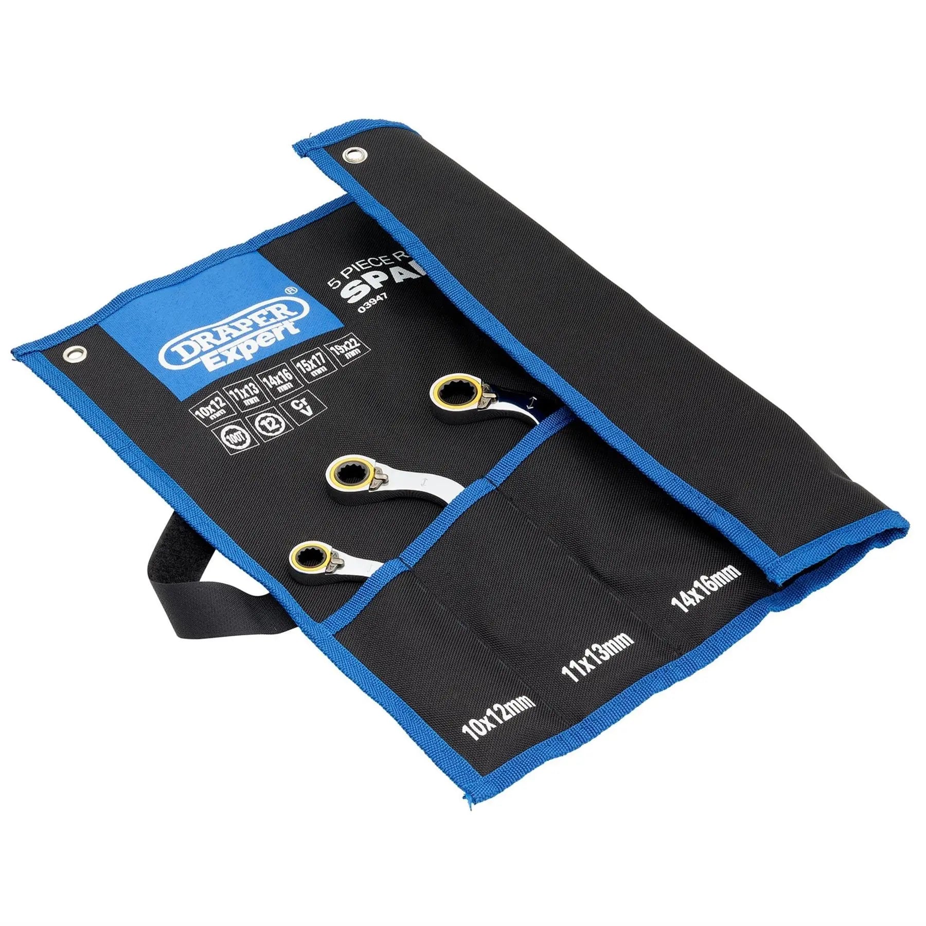 Draper Expert HI-TORQ® Double Ring Reversible Ratchet S-Shape Spanner Set (5 Piece) 03947  White Rose Tools