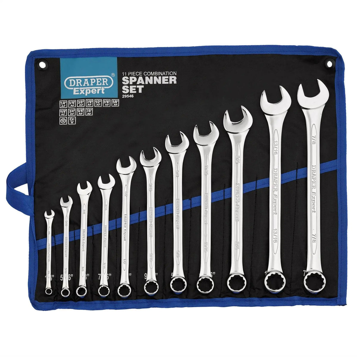 Draper Expert HI-TORQ® Imperial Combination Spanner Set (11 Piece) 29546  White Rose Tools