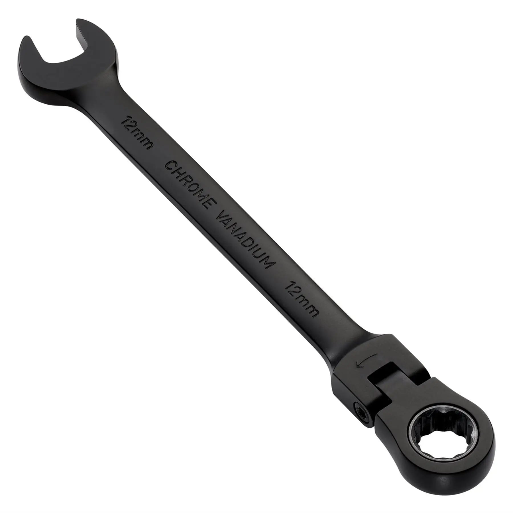 Draper Expert HI-TORQ® Metric Flexible Head Ratchet Combination Spanner 12mm Black 03918  White Rose Tools