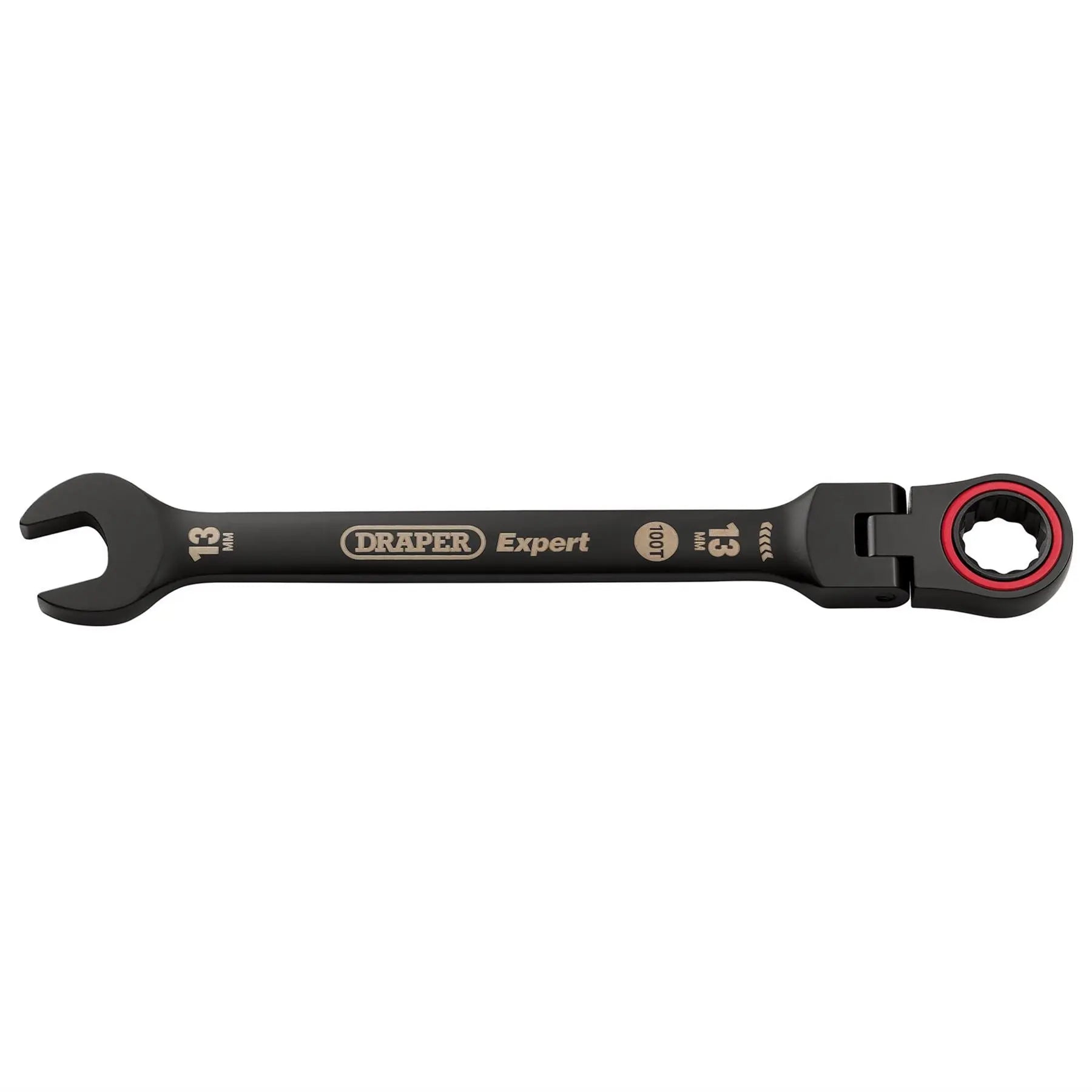 Draper Expert HI-TORQ® Metric Flexible Head Ratchet Combination Spanner 13mm Black 03919  White Rose Tools
