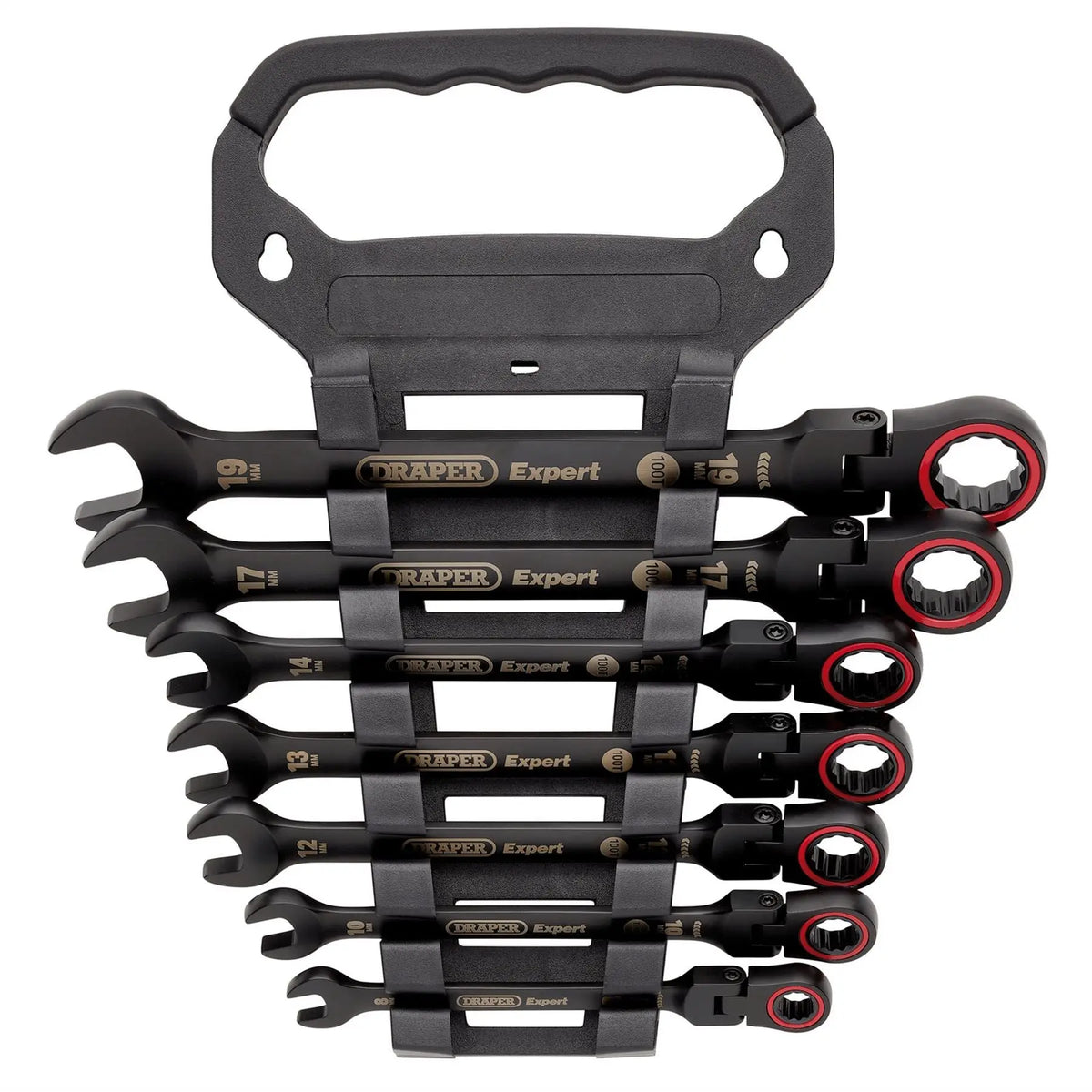 Draper Expert HI-TORQ® Metric Flexible Head Ratchet Combination Spanner Set (7 Piece) 03927  White Rose Tools