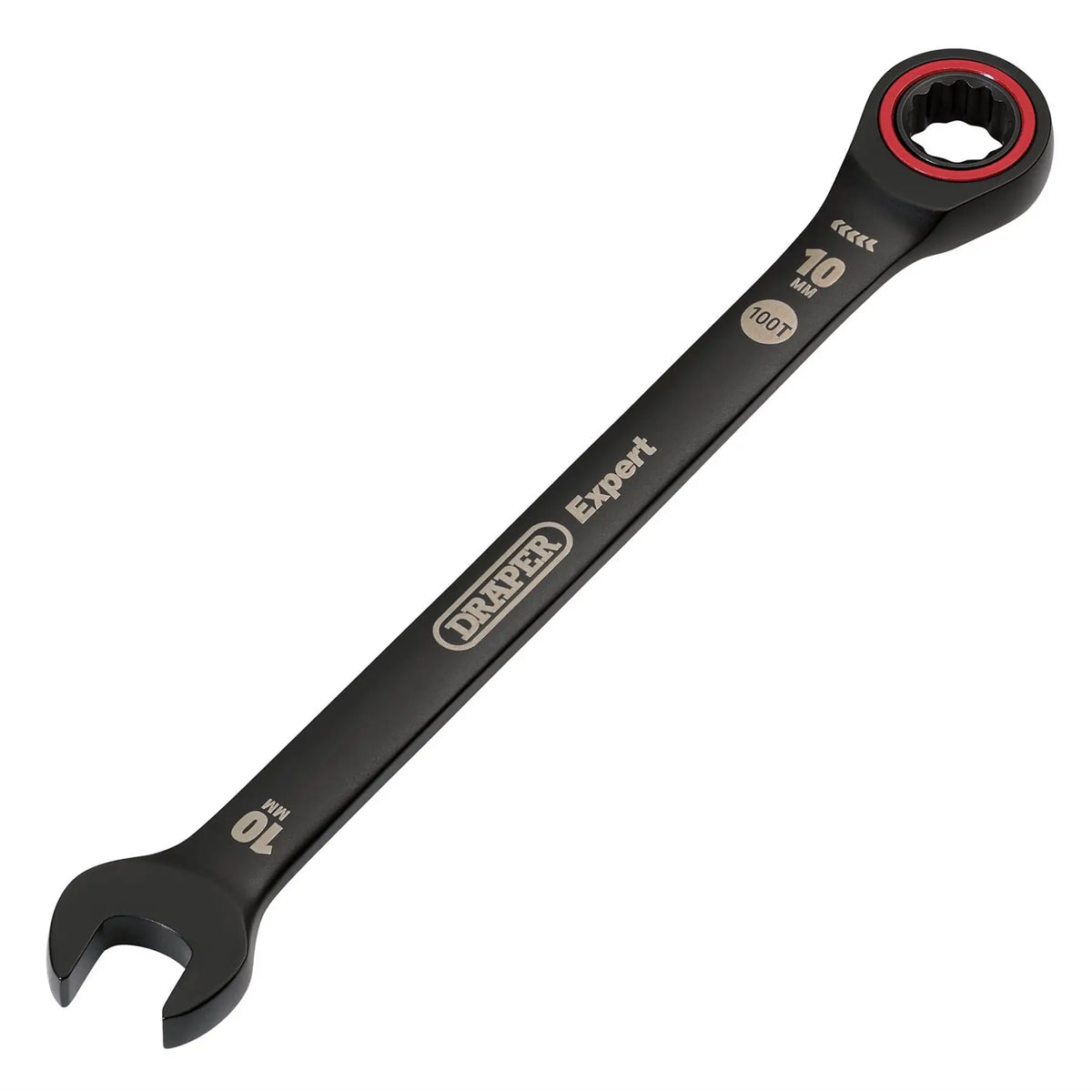 Draper Expert HI-TORQ® Metric Ratchet Combination Spanner 10mm Black 03881  White Rose Tools