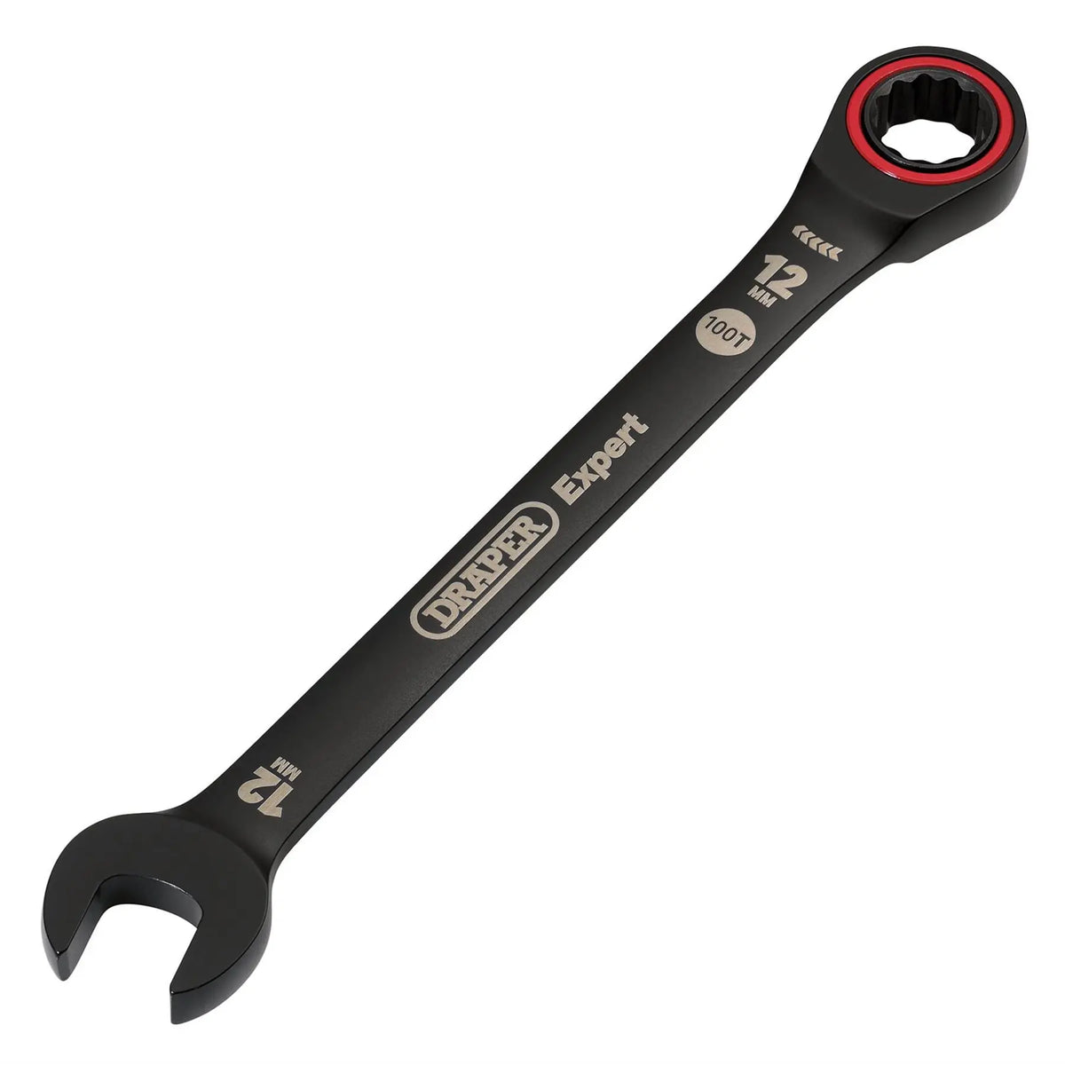 Draper Expert HI-TORQ® Metric Ratchet Combination Spanner 12mm Black 03883  White Rose Tools