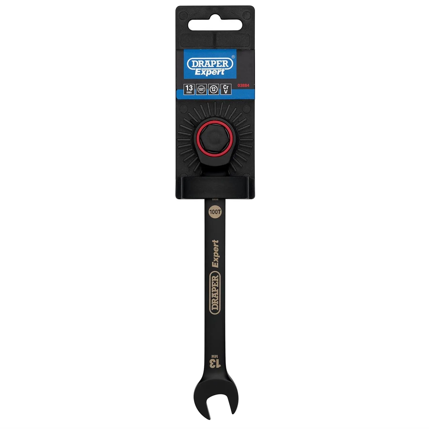 Draper Expert HI-TORQ® Metric Ratchet Combination Spanner 13mm Black 03884  White Rose Tools