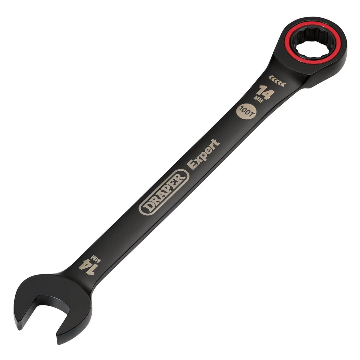 Draper Expert HI-TORQ® Metric Ratchet Combination Spanner 14mm Black 03887  White Rose Tools
