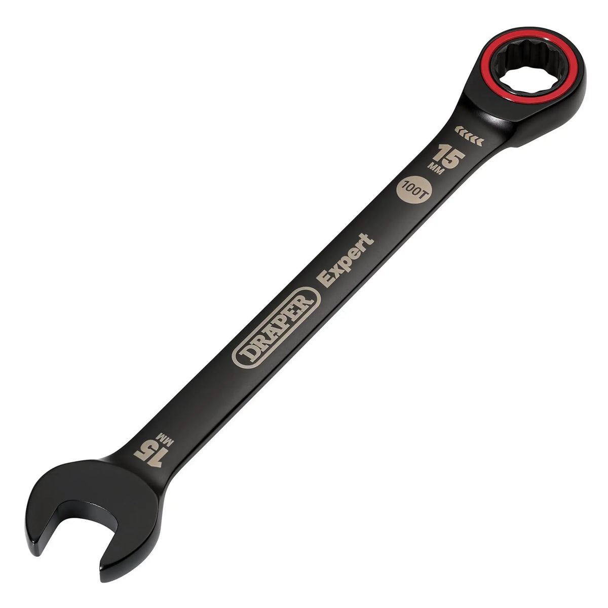Draper Expert HI-TORQ® Metric Ratchet Combination Spanner 15mm Black 03888  White Rose Tools