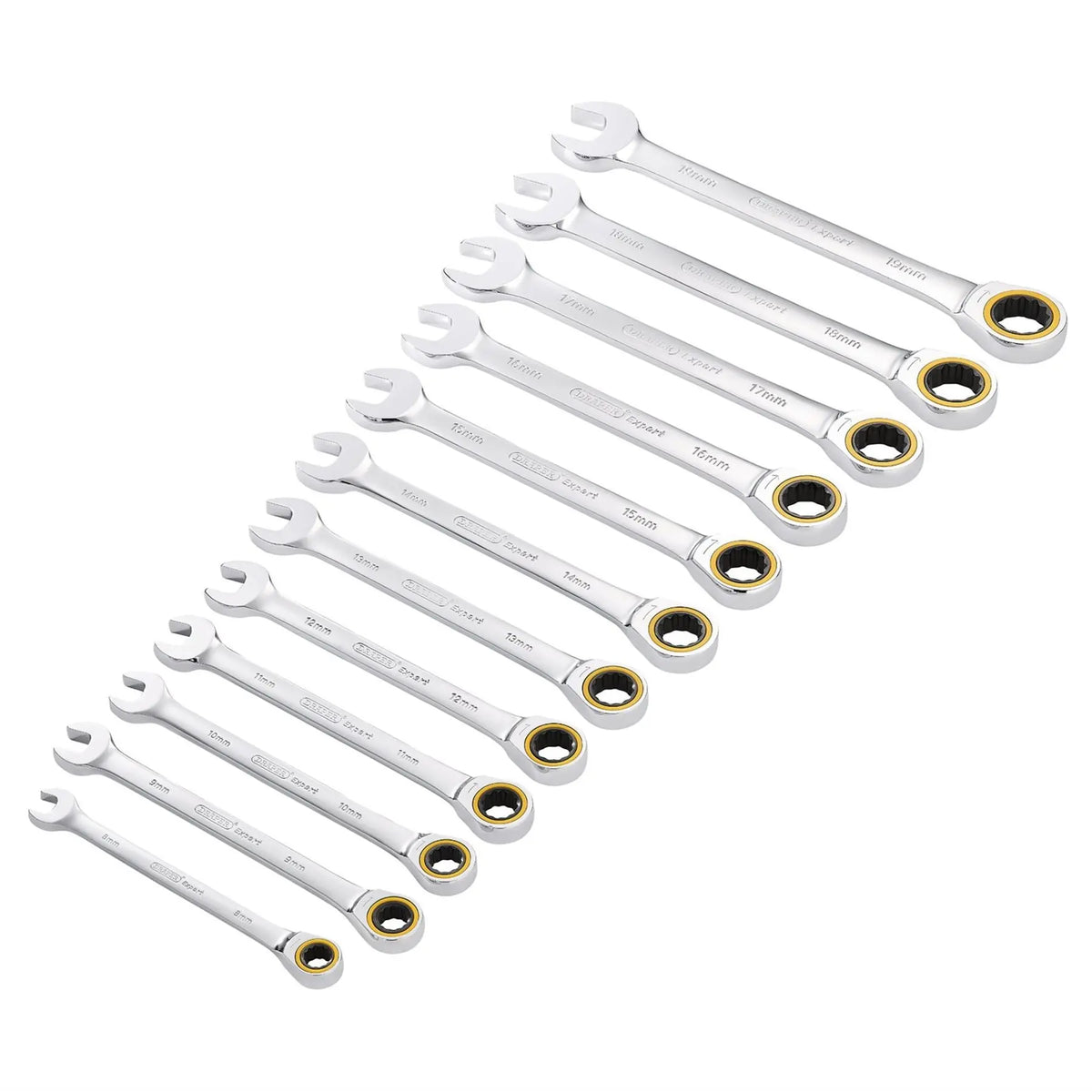 Draper Expert HI-TORQ® Metric Ratchet Combination Spanner Set (12 Piece) 03897  White Rose Tools