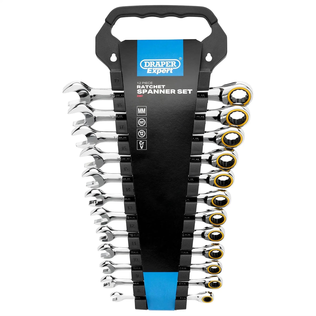 Draper Expert HI-TORQ® Metric Ratchet Combination Spanner Set (12 Piece) 03897  White Rose Tools