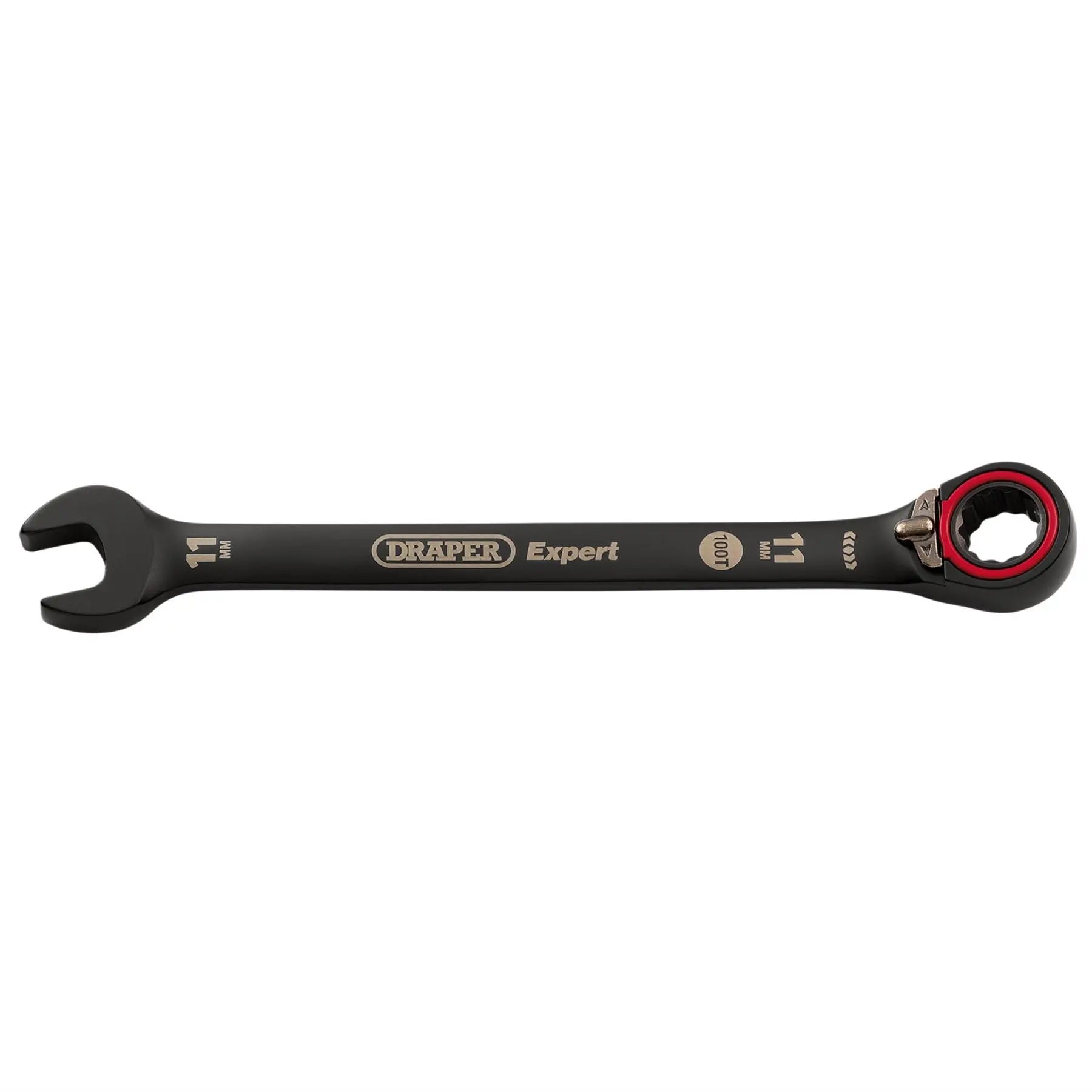 Draper Expert HI-TORQ®  Metric Reversible Ratchet Combination Spanner 11mm Black 03901  White Rose Tools