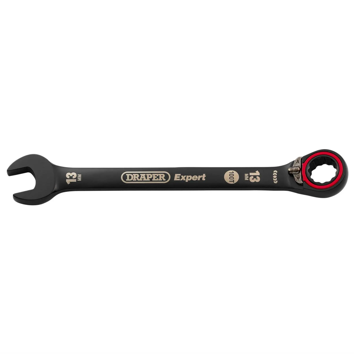 Draper Expert HI-TORQ®  Metric Reversible Ratchet Combination Spanner 13mm Black 03903  White Rose Tools