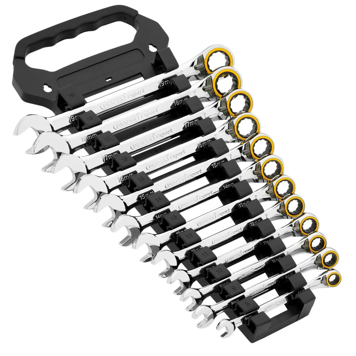 Draper Expert HI-TORQ® Metric Reversible Ratchet Combination Spanner Set (12 Piece) 03913  White Rose Tools