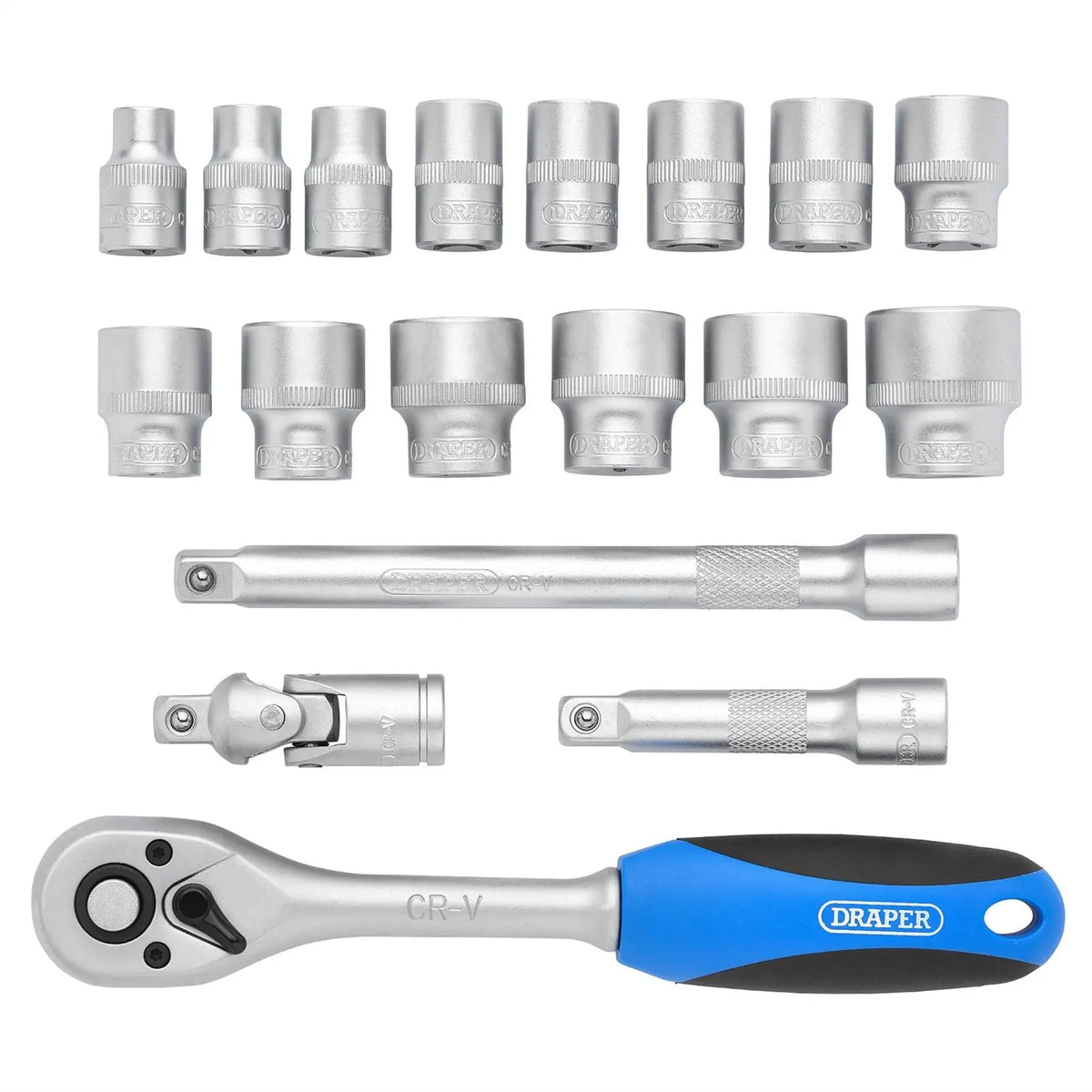 Draper Expert HI-TORQ® Metric Socket Set 3/8" Sq. Dr. (18 Piece) 16359  White Rose Tools