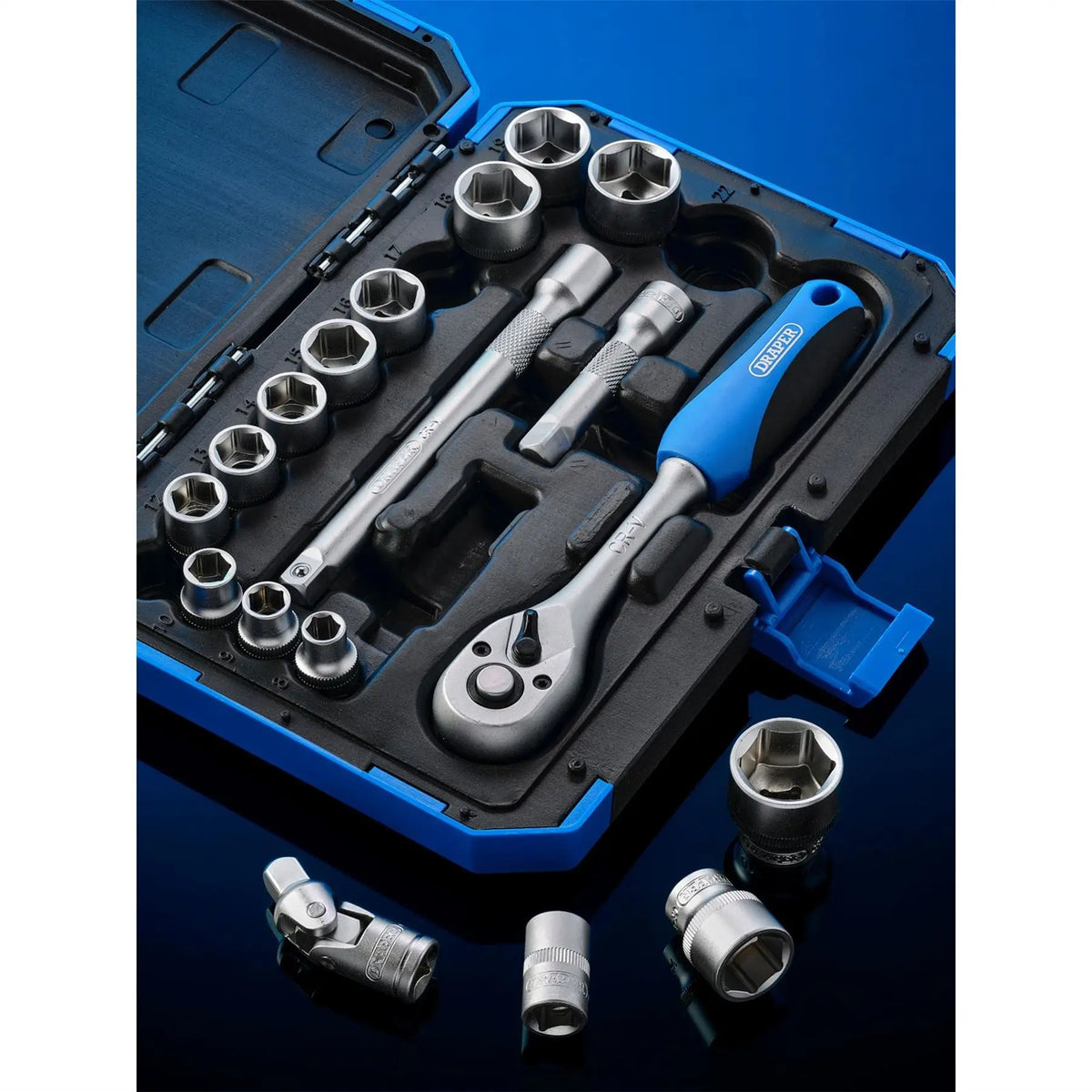 Draper Expert HI-TORQ® Metric Socket Set 3/8" Sq. Dr. (18 Piece) 16359  White Rose Tools
