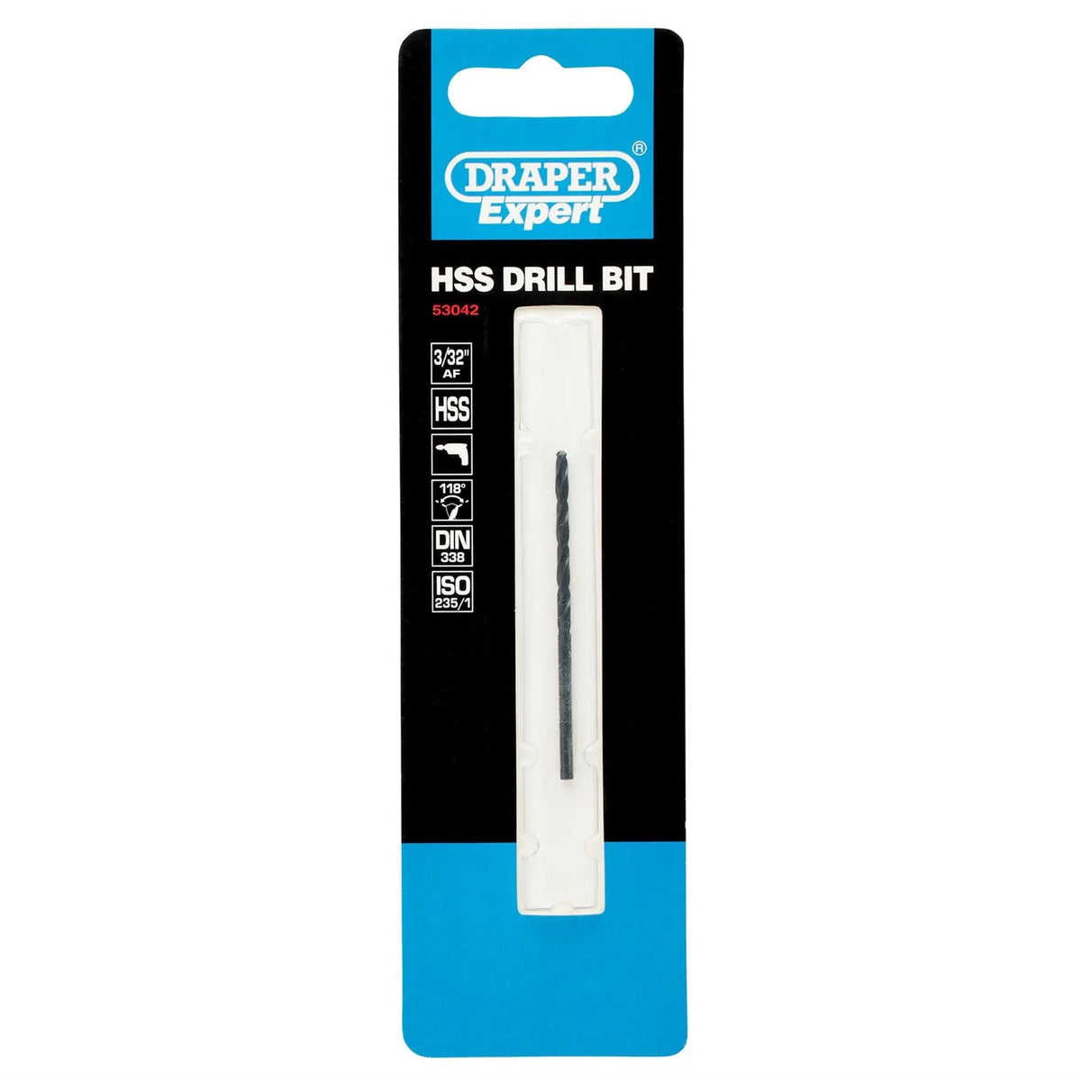 Draper Expert HSS Drill Bit 3/32" x 2-1/4" 53042  White Rose Tools