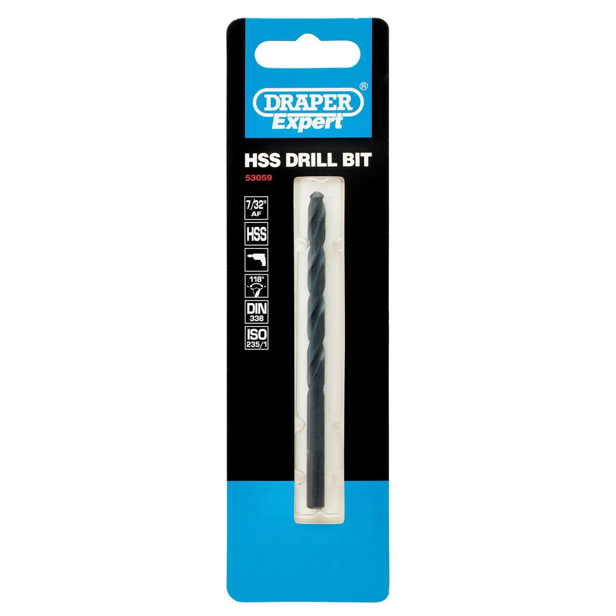 Draper Expert HSS Drill Bit 7/32" x 3-3/4" 53059  White Rose Tools