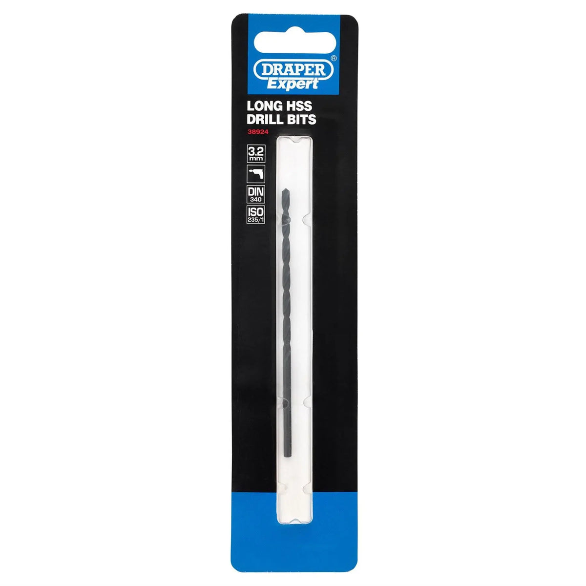 Draper Expert HSS Extra Long Drill Bit 3.2 x 100mm 38924  White Rose Tools